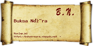 Buksa Nóra névjegykártya
