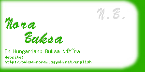 nora buksa business card